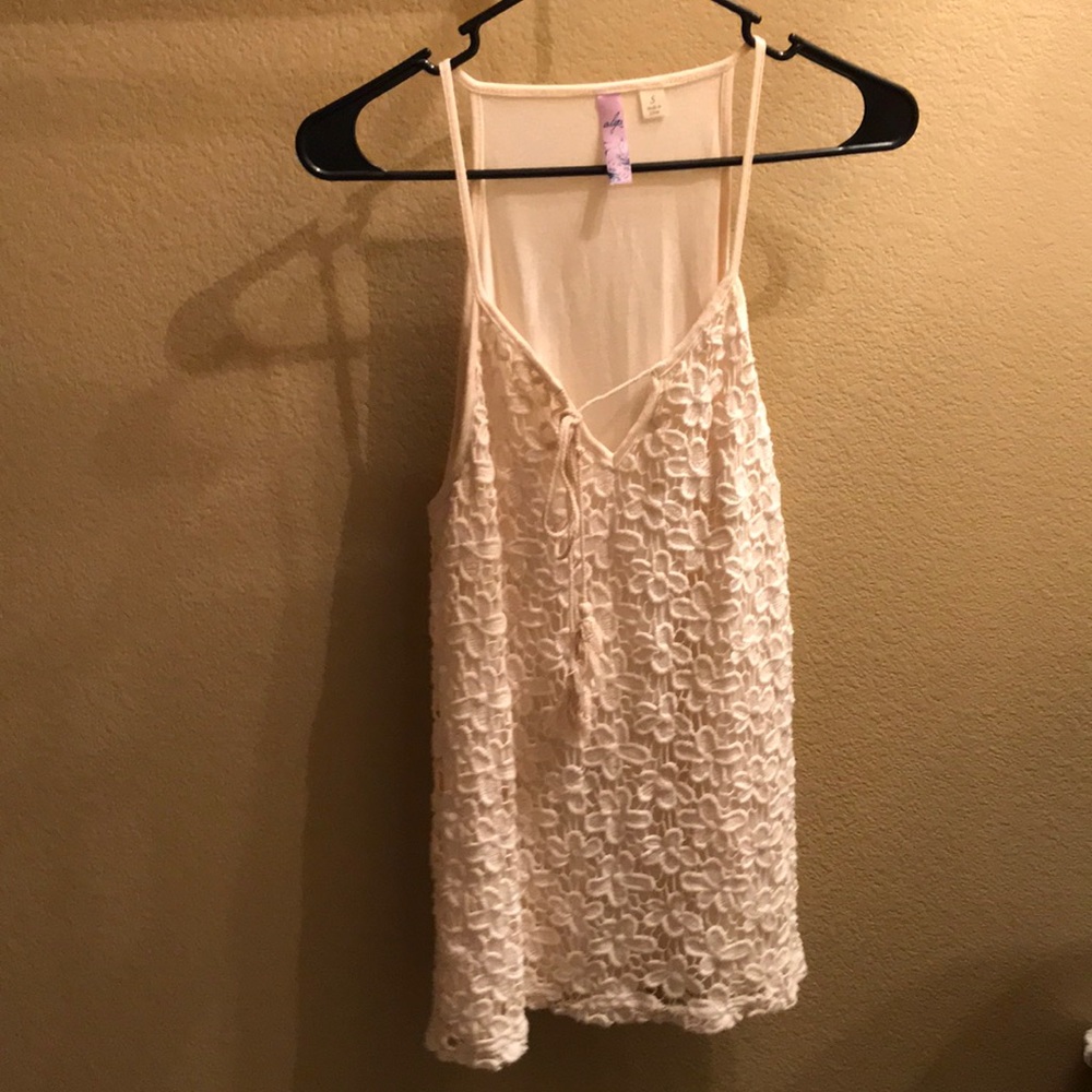 Floral cream tank